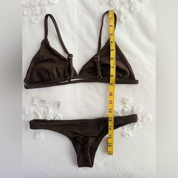 NWT Sandmade Swimwear Designer Bikini Set - Espresso - S - Picture 10 of 11